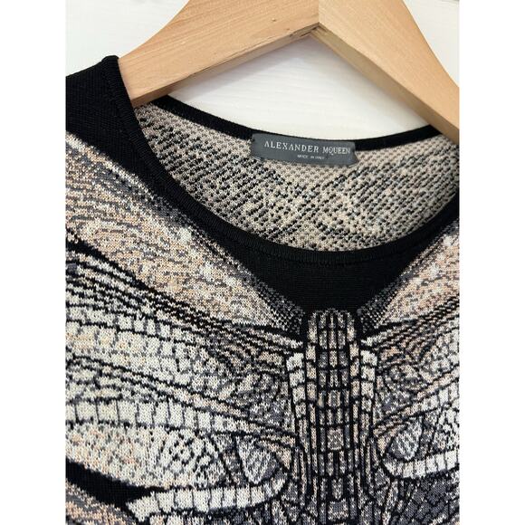 Alexander McQueenDragonfly Intarsia Dress Wool Mini Dress Small - Picture 6 of 9